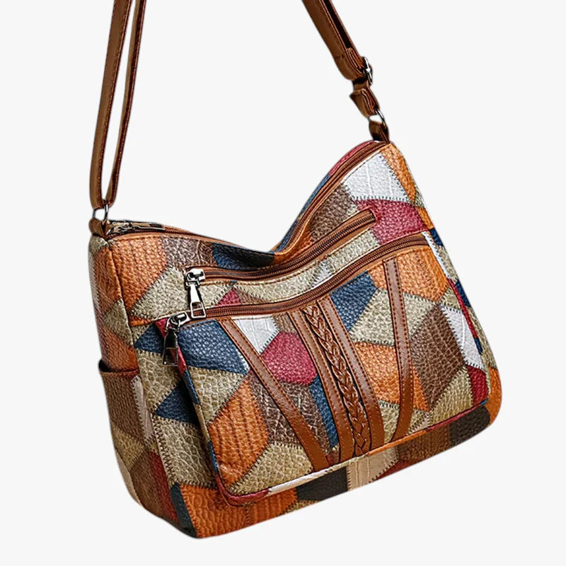 Dame Flettet Crossbody Taske med Mange Rum og Lynlås