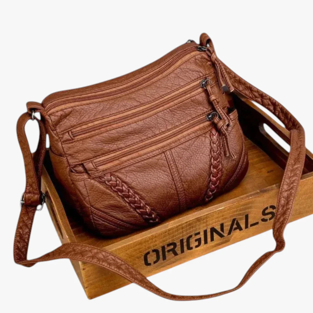 Dame Flettet Crossbody Taske med Mange Rum og Rem