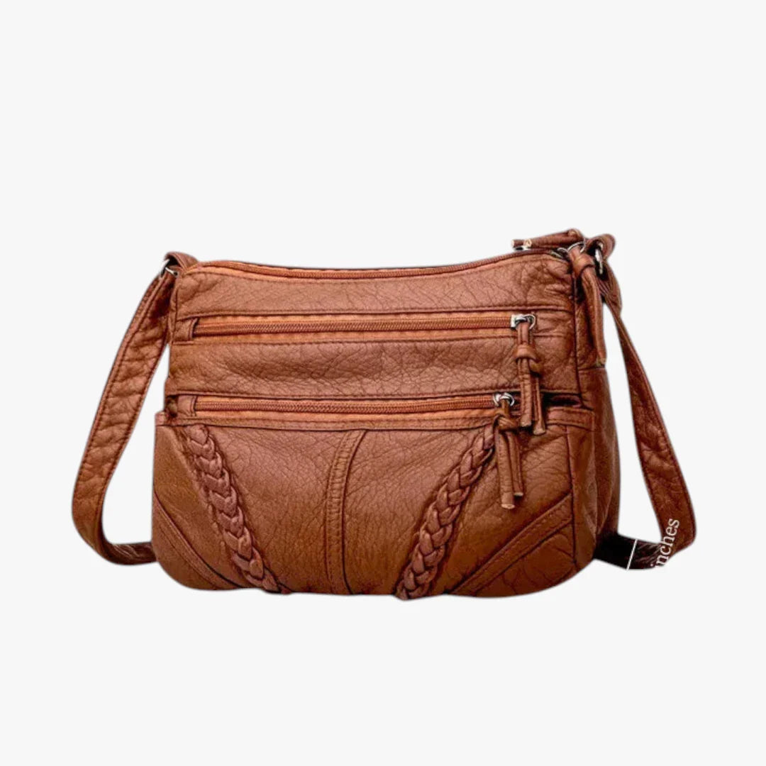 Dame Flettet Crossbody Taske med Mange Rum og Rem