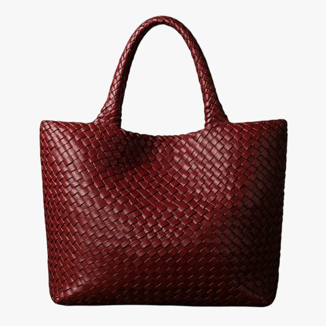 Dame Flettet Shopper Taske med Skulderrem og Rummelighed