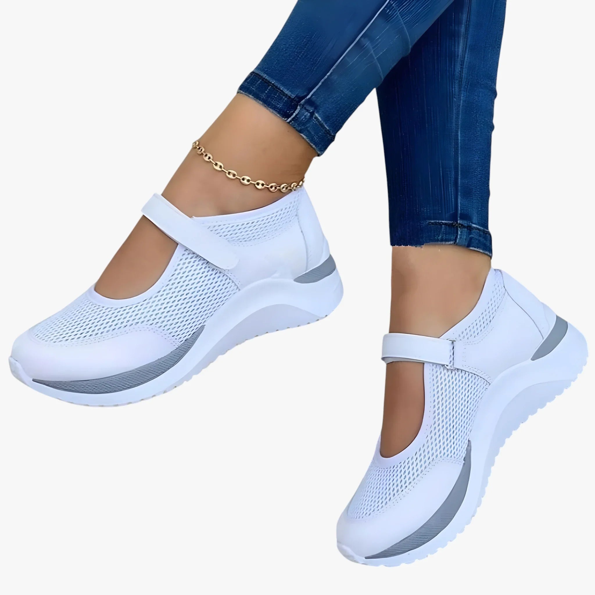 Dame Lette Flade Sko med Lukket Tå og Velcro