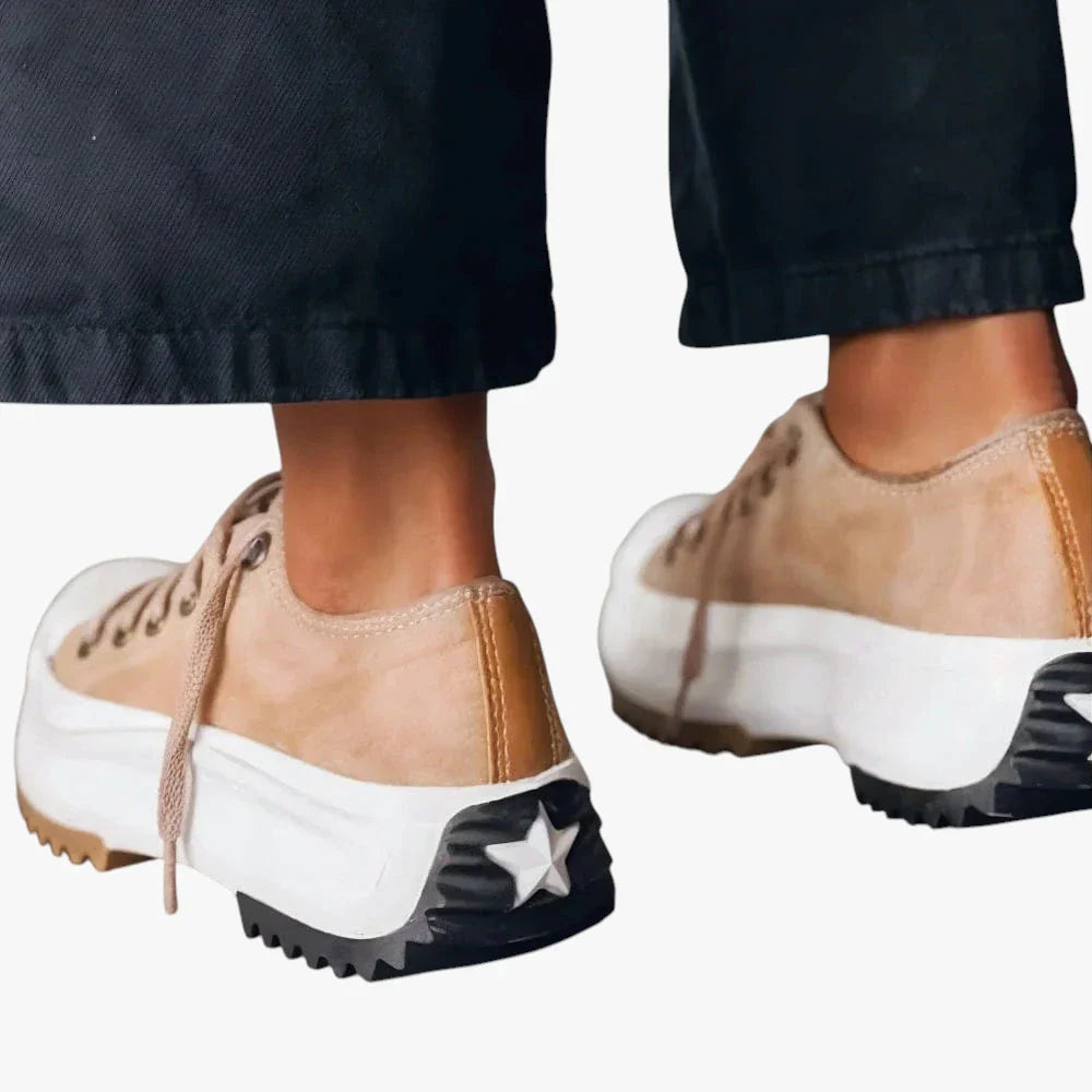 Dame Høje Platform Sneakers med For og Snøre