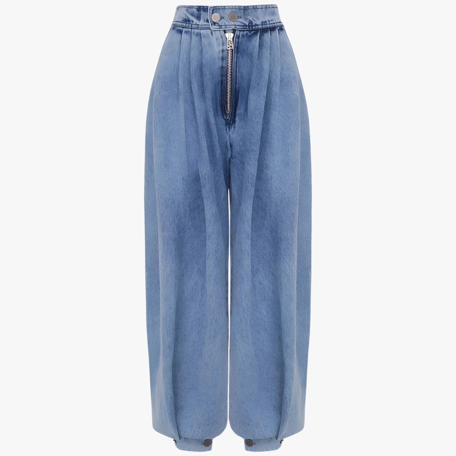 Dame Højtaljede Jeans med Læg og Vidde