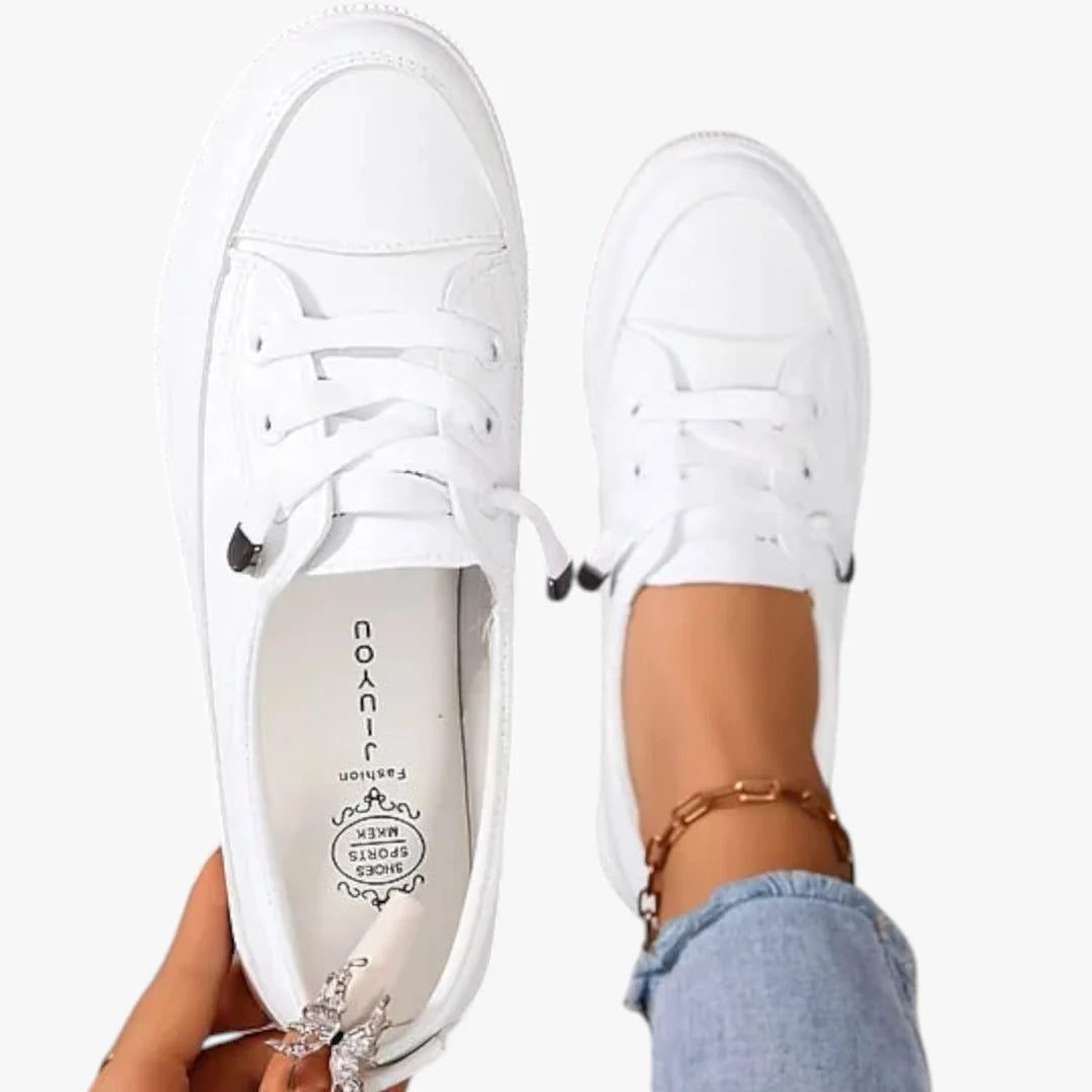 Dame Lette Lukkede Sneakers med Slip-on og Snøre