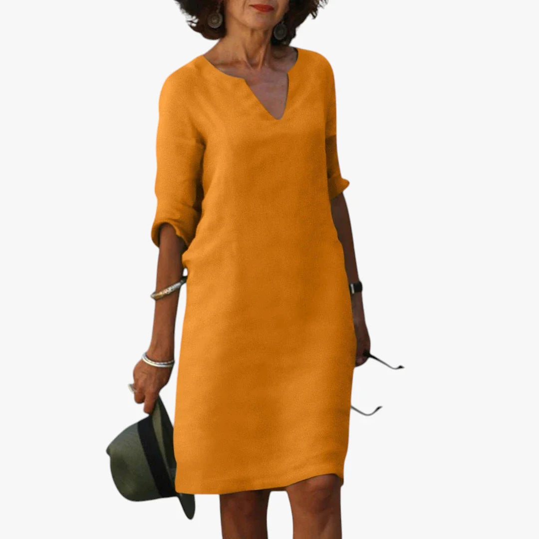 Dame Løs Midi Sommerkjole med Med Ærmer