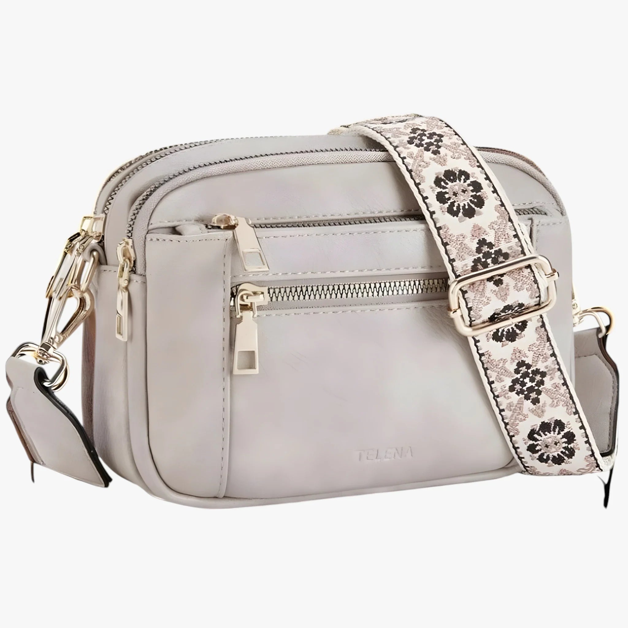 Dame Mini Crossbody Taske med Lynlås og Rem