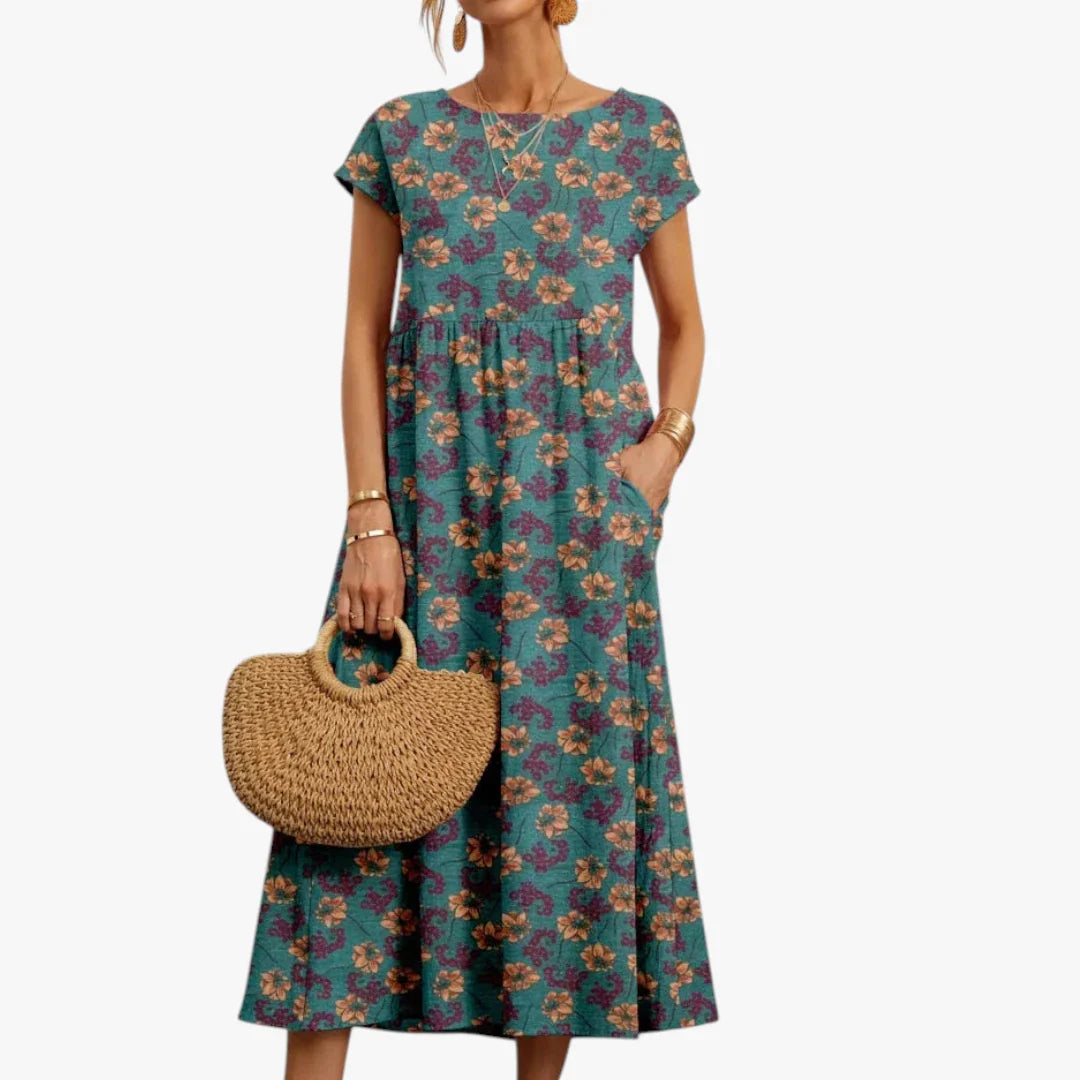 Dame Oversize Maxi Sommerkjole med Lommer