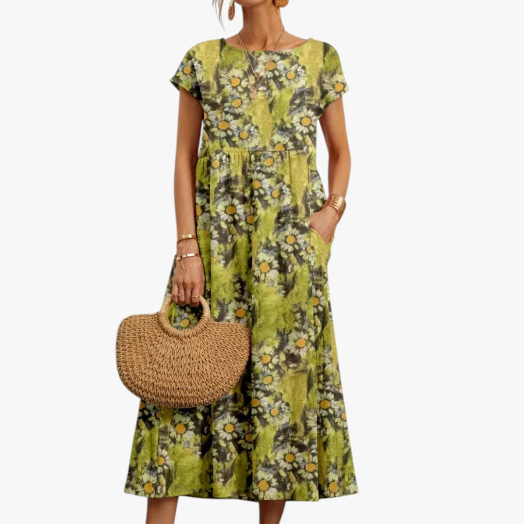 Dame Oversize Maxi Sommerkjole med Lommer