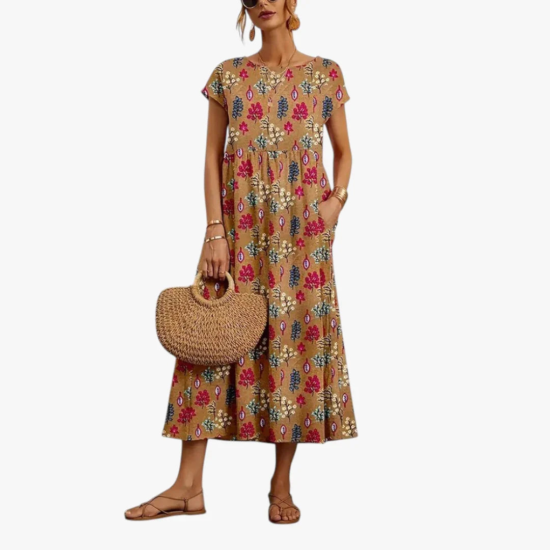 Dame Oversize Maxi Sommerkjole med Lommer