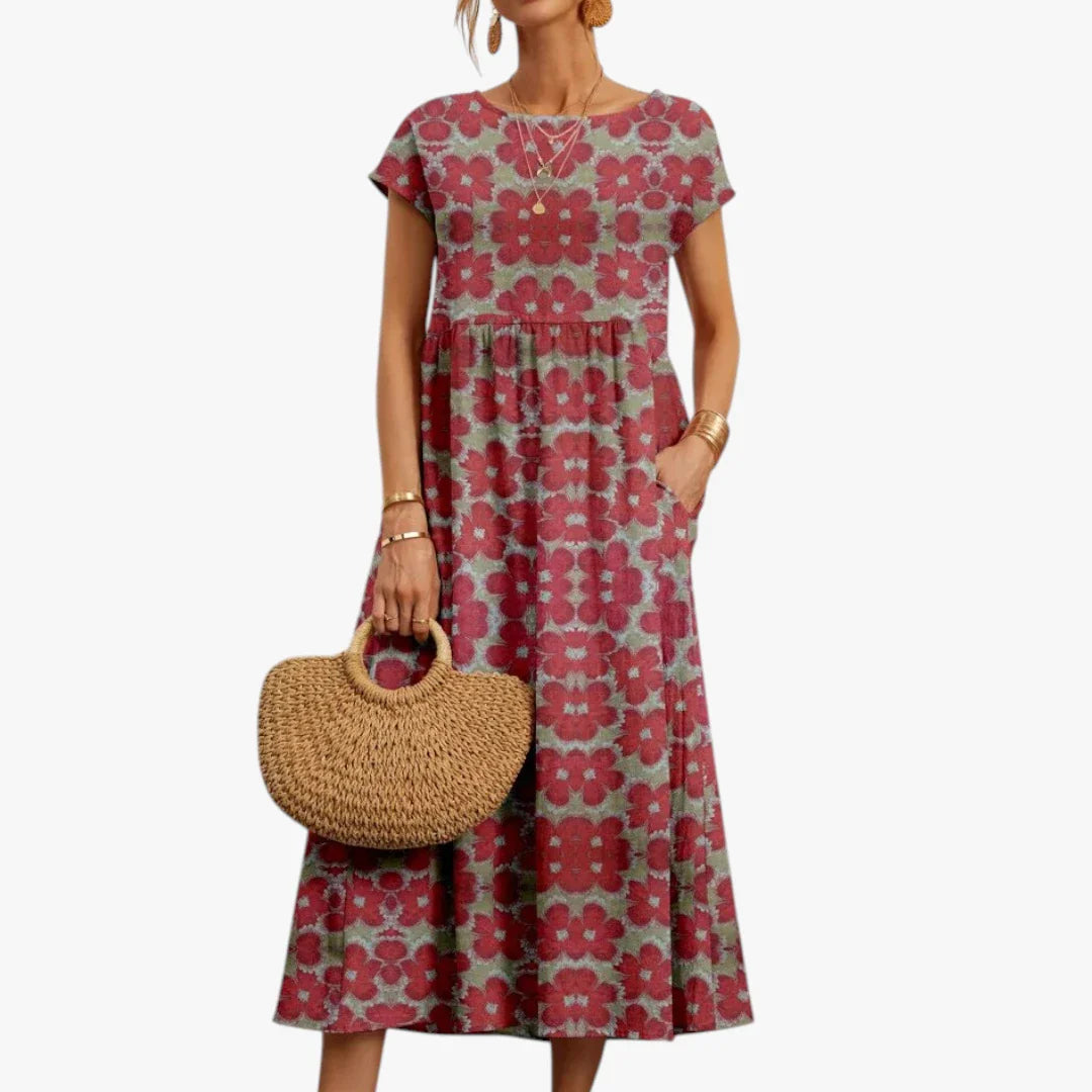 Dame Oversize Maxi Sommerkjole med Lommer