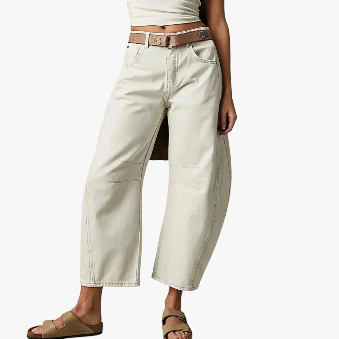 Dame Baggy Jeans med Lommer og Vidde
