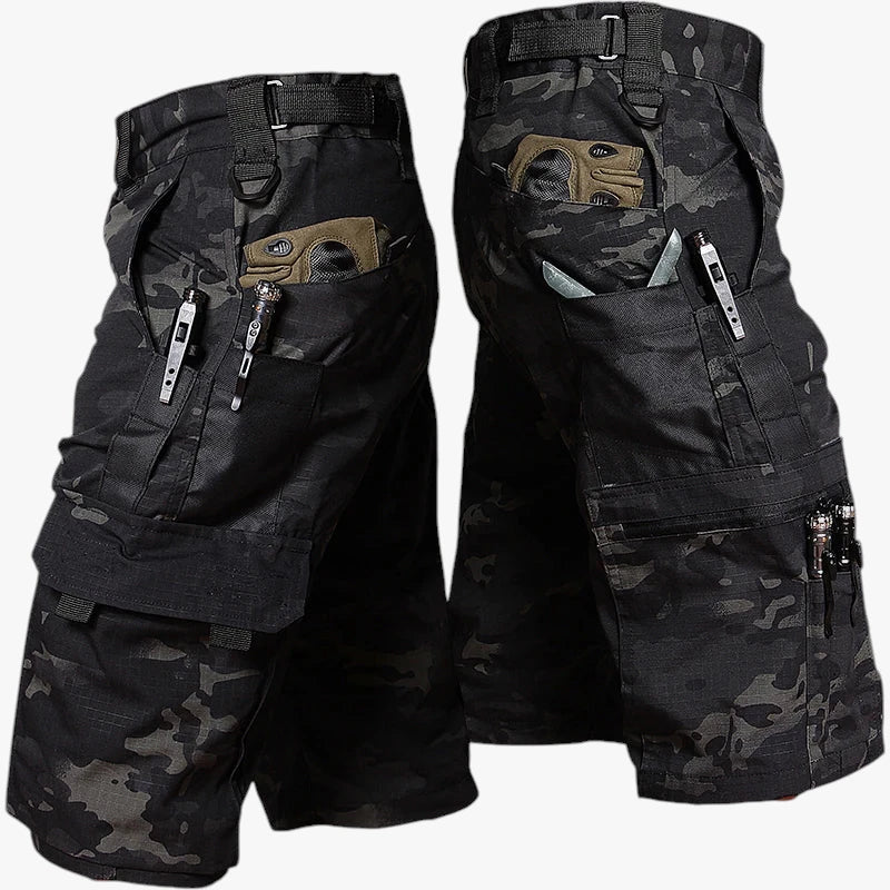Herre Korte Cargo Shorts med Justerbar Rem og Sidelommer
