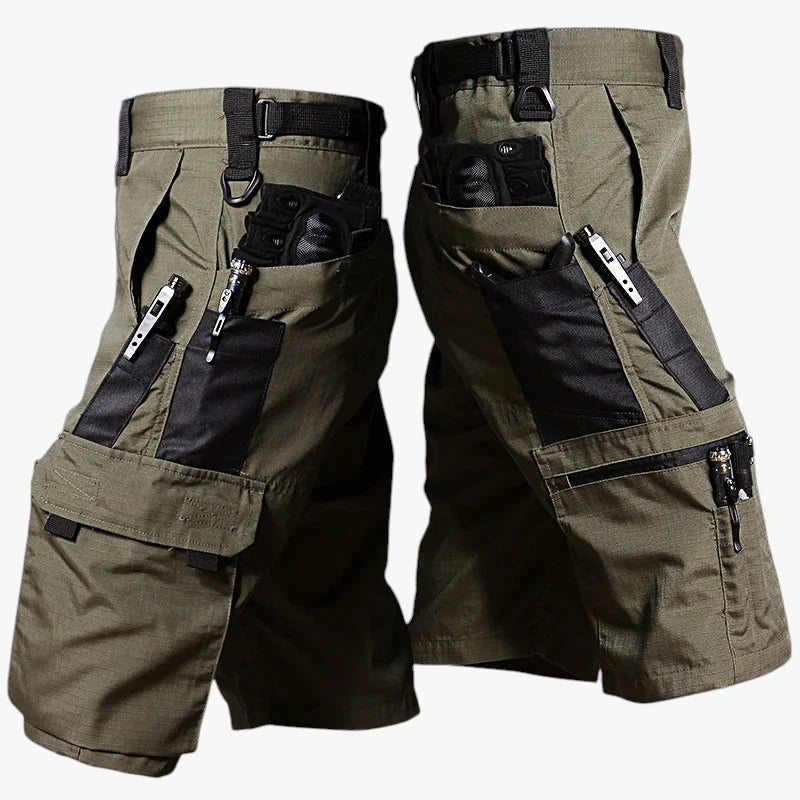 Herre Korte Cargo Shorts med Justerbar Rem og Sidelommer