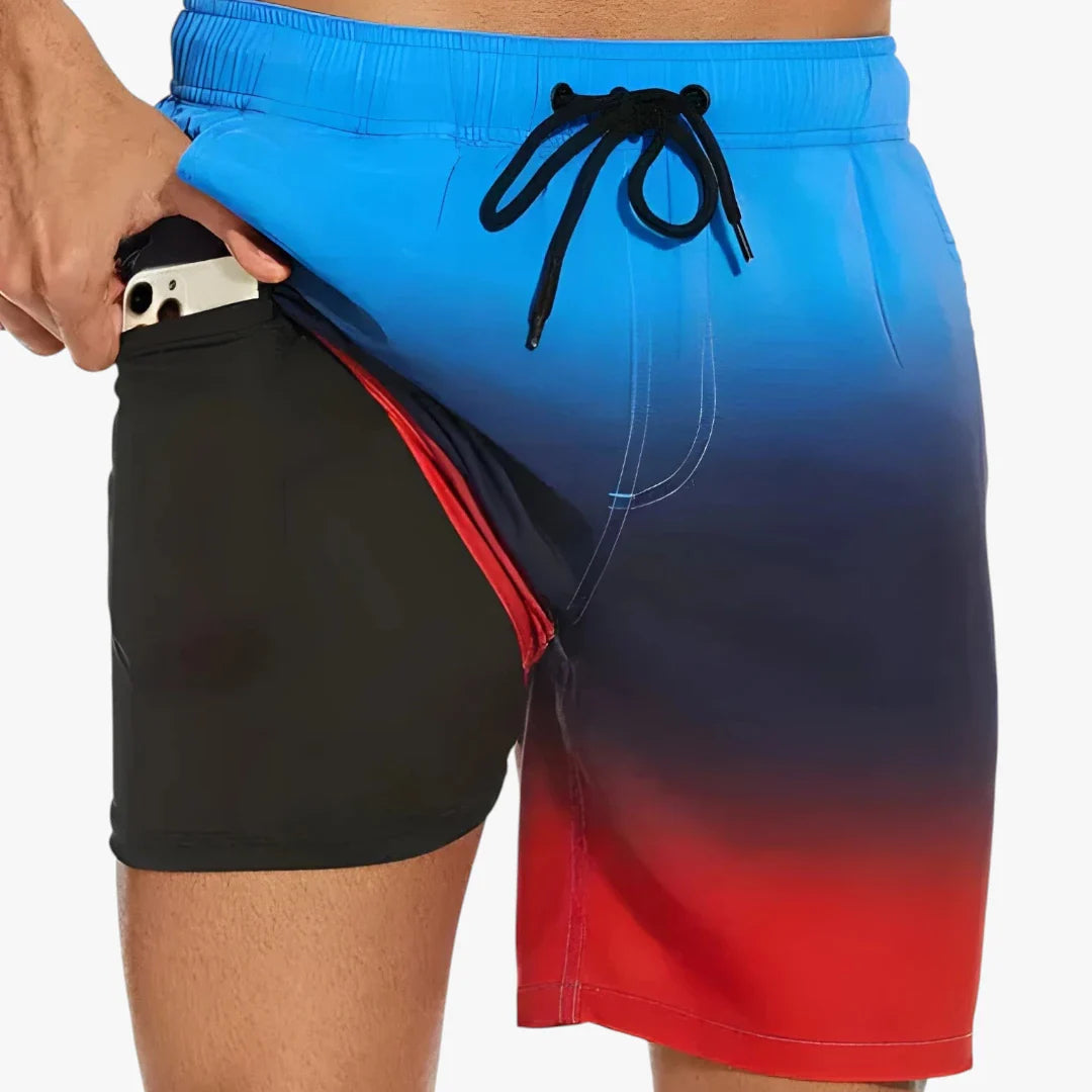 Herre Badeshorts med Mobillomme