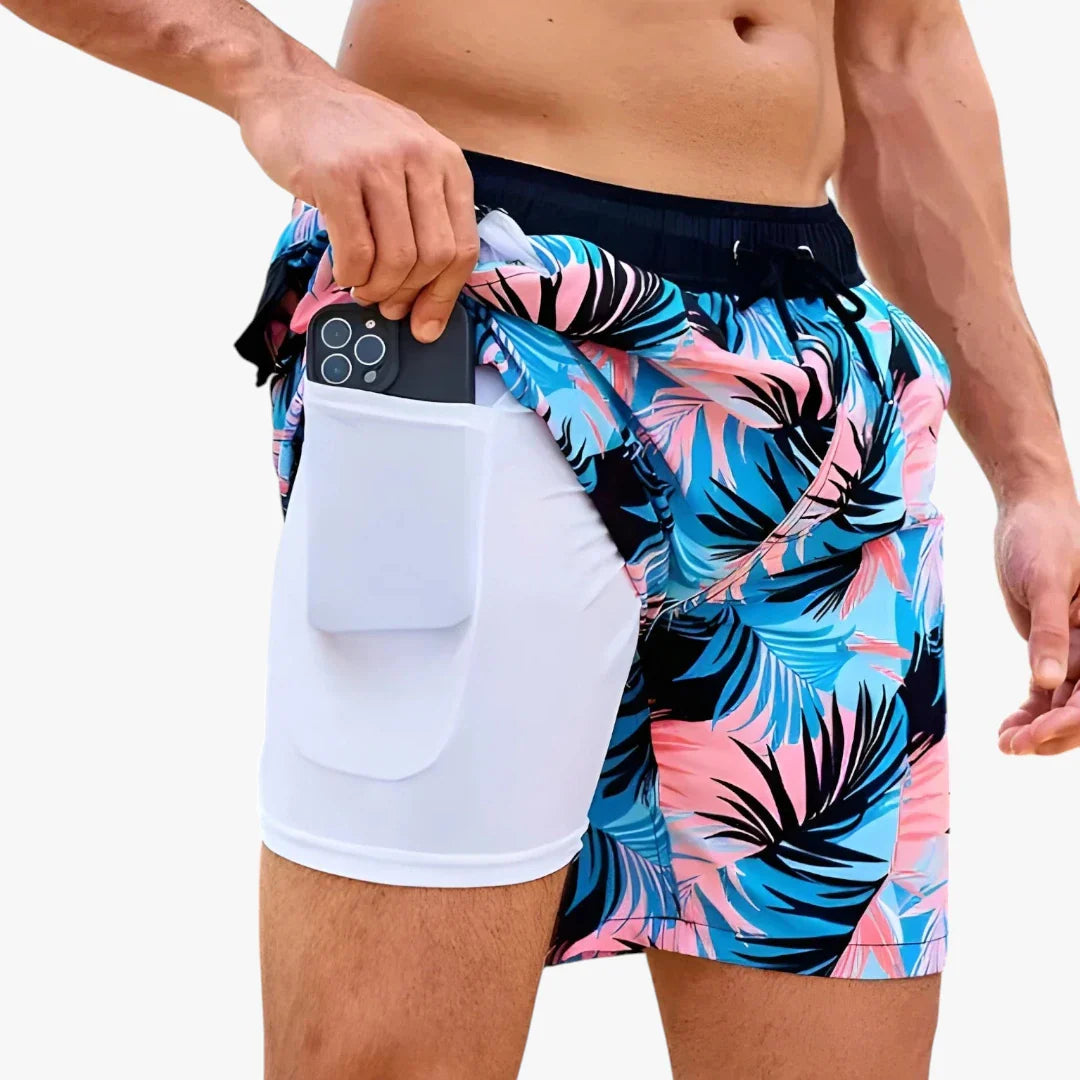 Herre Badeshorts med Mobillomme