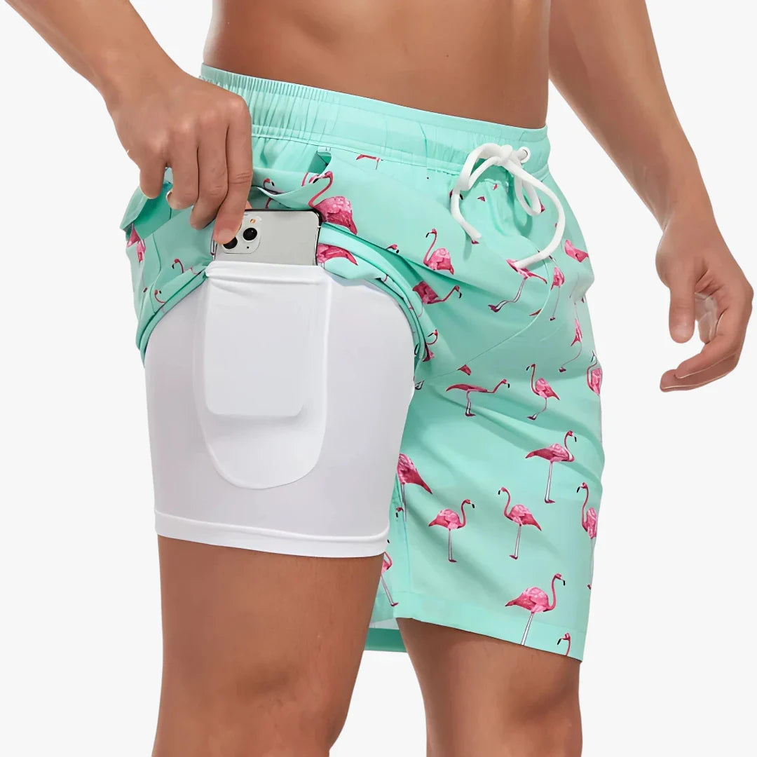 Herre Badeshorts med Mobillomme