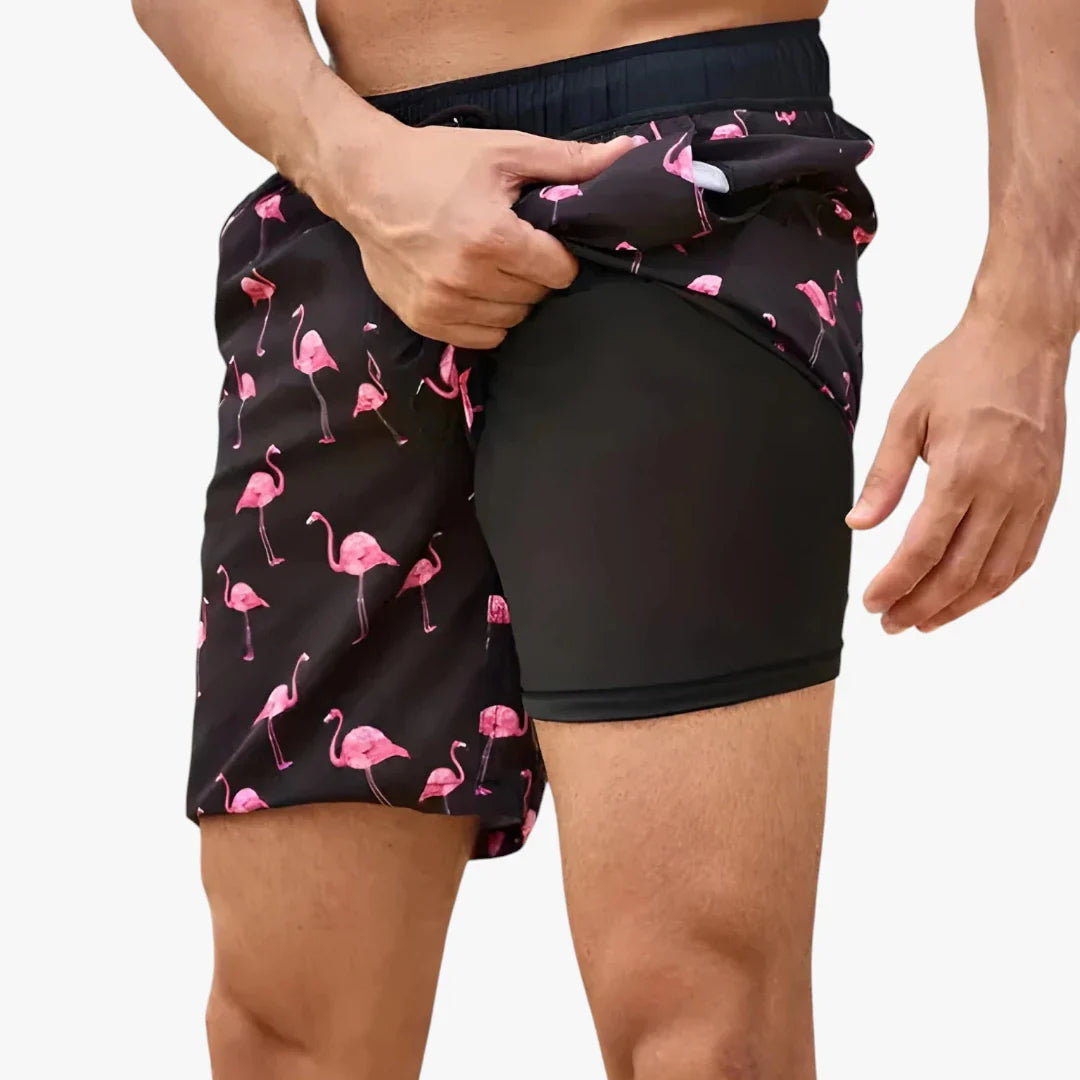 Herre Badeshorts med Mobillomme