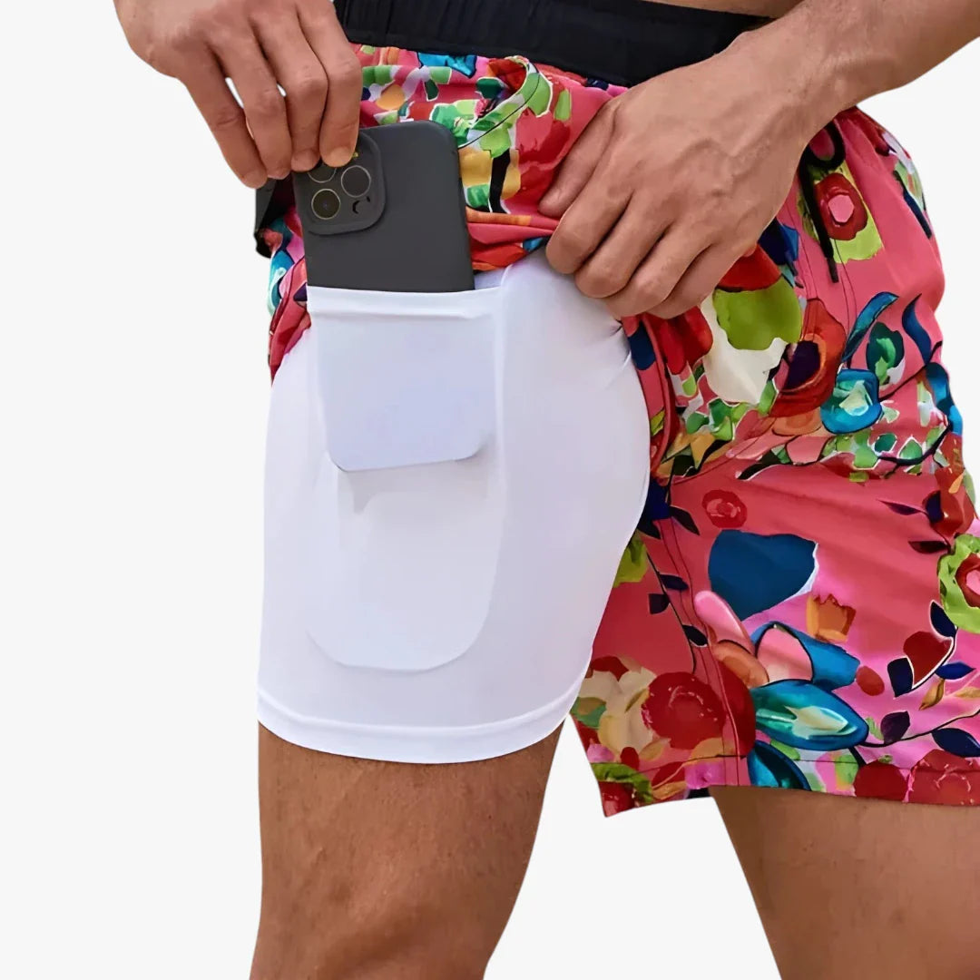 Herre Badeshorts med Mobillomme