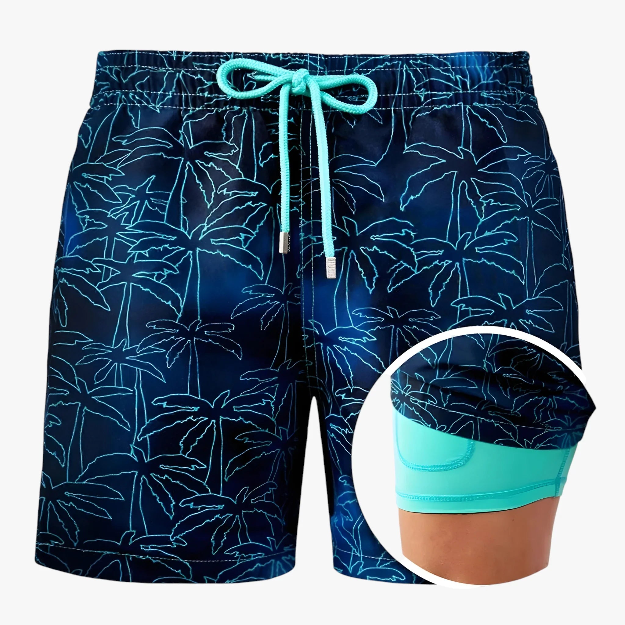 Herre Knælange Badeshorts med Sidelommer