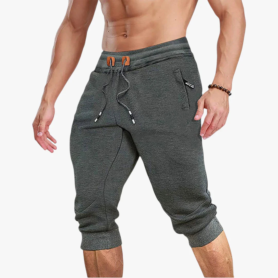 Herre Knælange Træningsshorts med Mobillomme og Lynlås