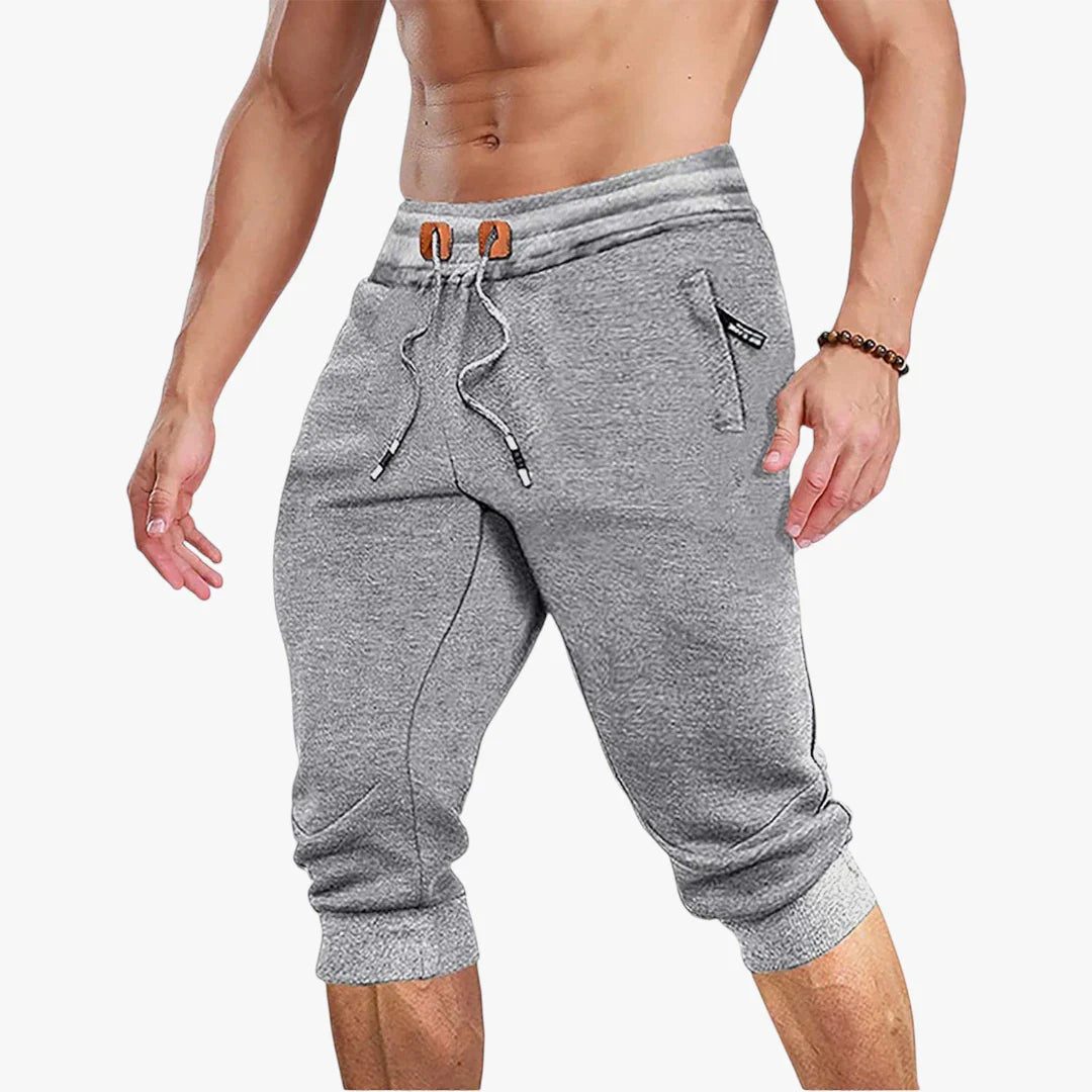 Herre Knælange Træningsshorts med Mobillomme og Lynlås