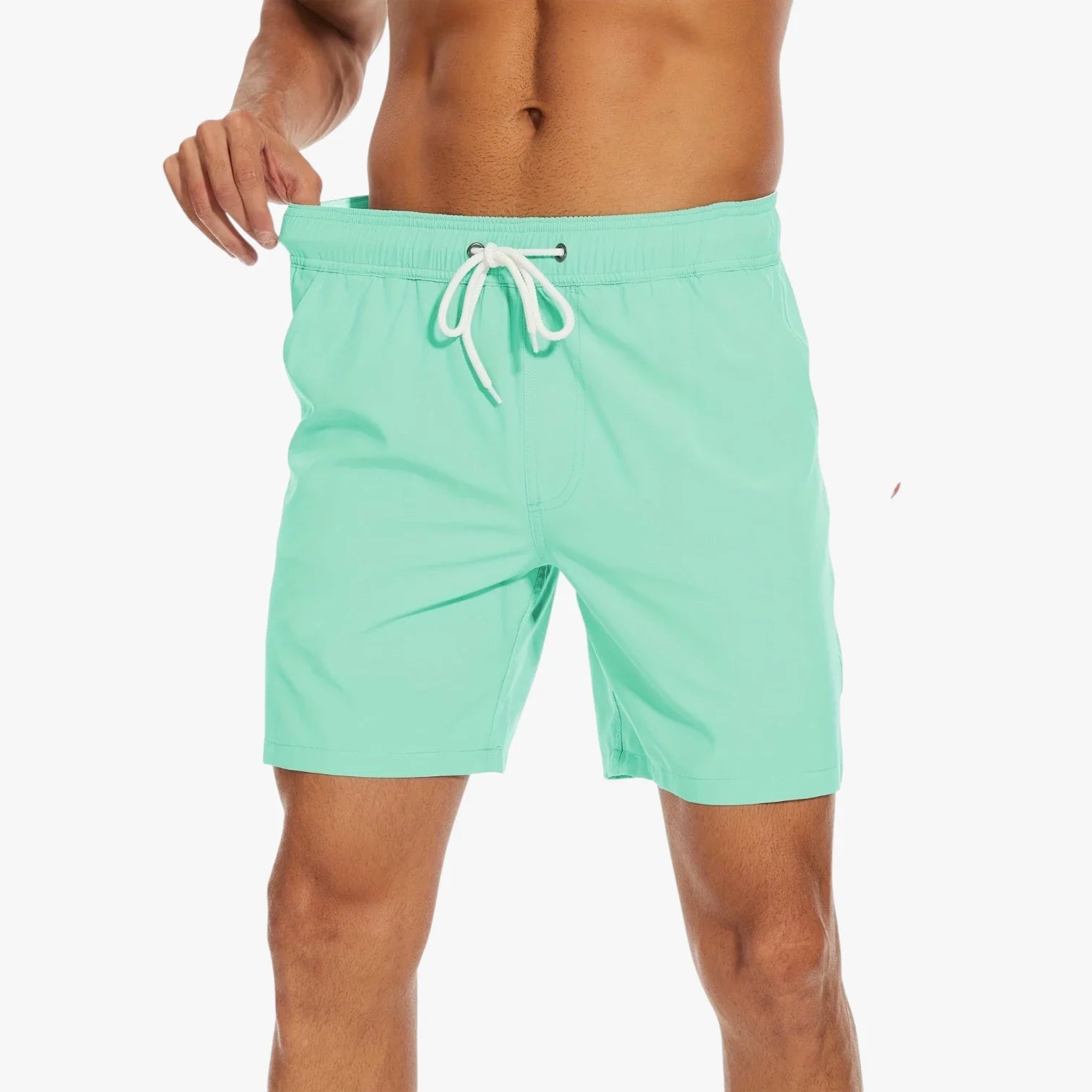 Herre Korte Bade Shorts med Mobillomme og Sidelommer