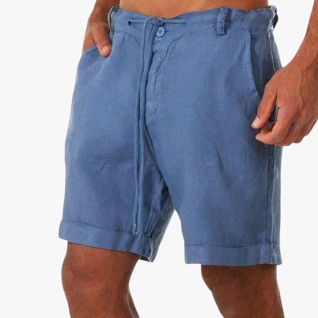 Herre Løse Shorts med Knapper og Snoretræk