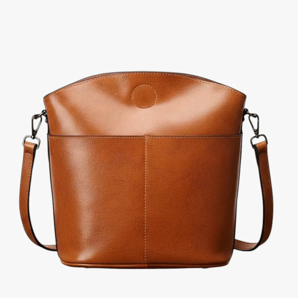 Vintage Skuldertaske med Mange Rum og Skulderrem