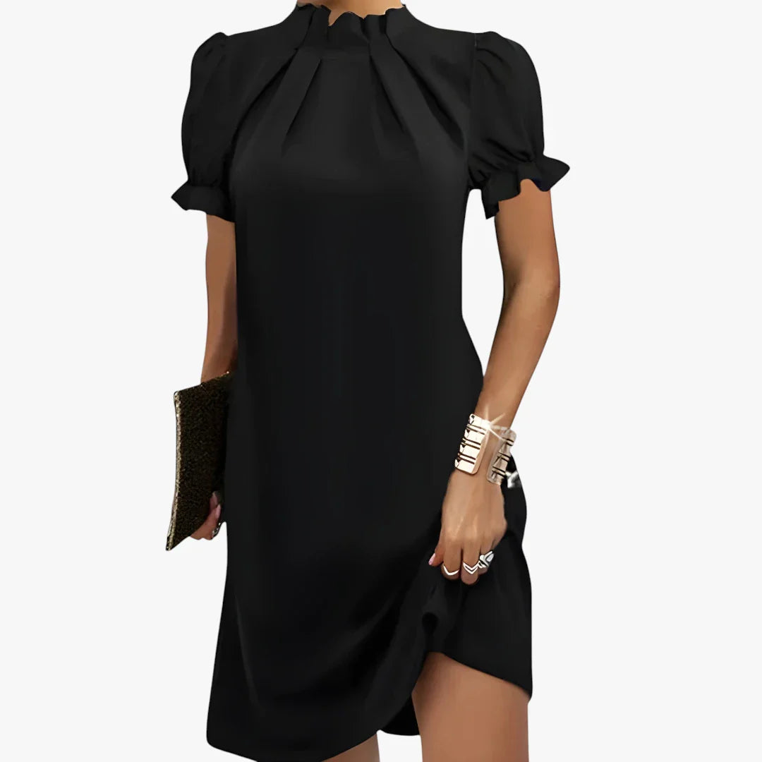 Dame Elegant Mini Kjole med Pufærmer