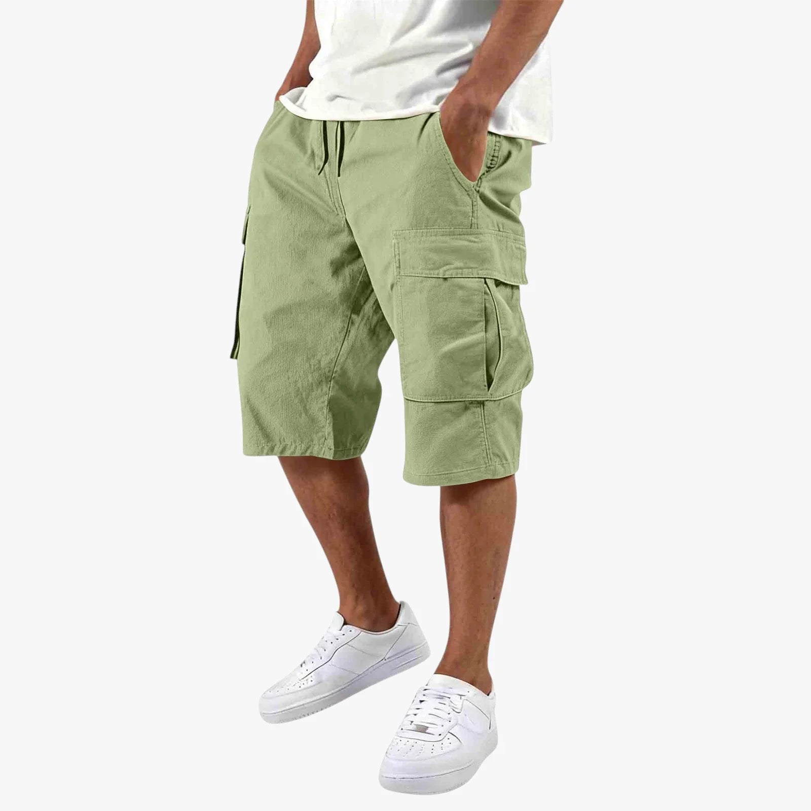 Herre Knælange Cargoshorts med Lommer