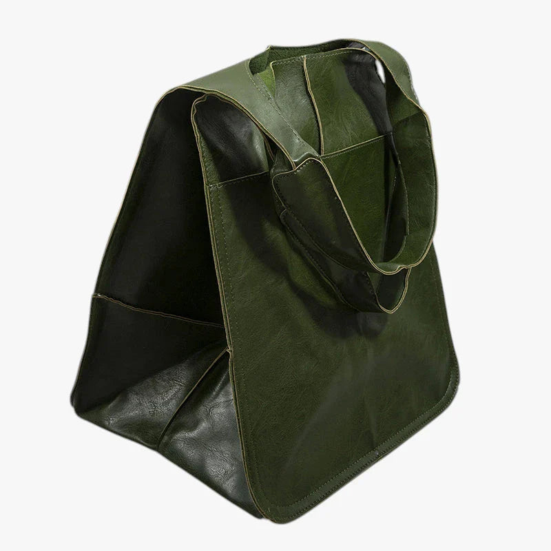 Dame Oversized Vintage Skuldertaske med Mange Rum og Lynlås