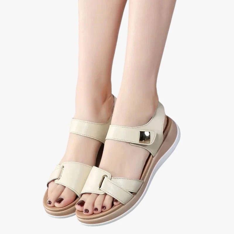 Dame Sunde Plateau Sandaler med Kilehæl og Velcro