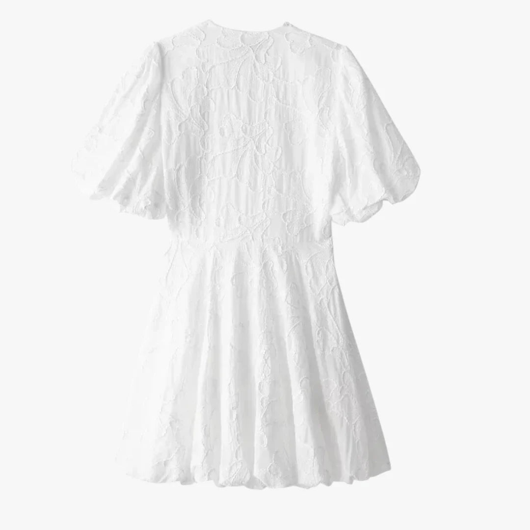 Dame Elegant Mini Sommerkjole med Pufærmer