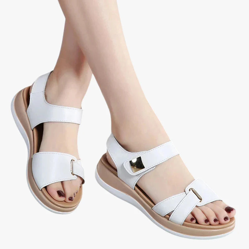 Dame Sunde Plateau Sandaler med Kilehæl og Velcro