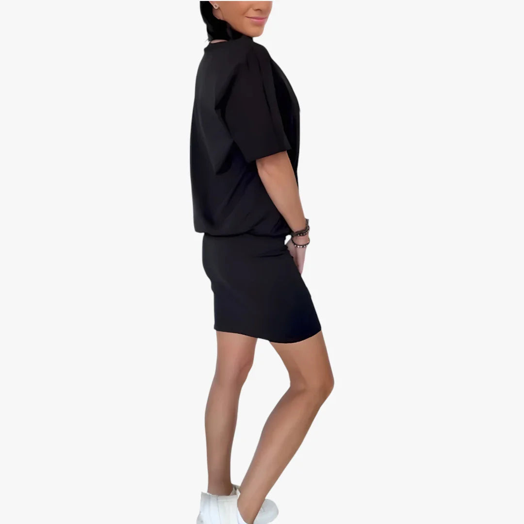 Dame Elegant Mini Kjole med Stram Pasform
