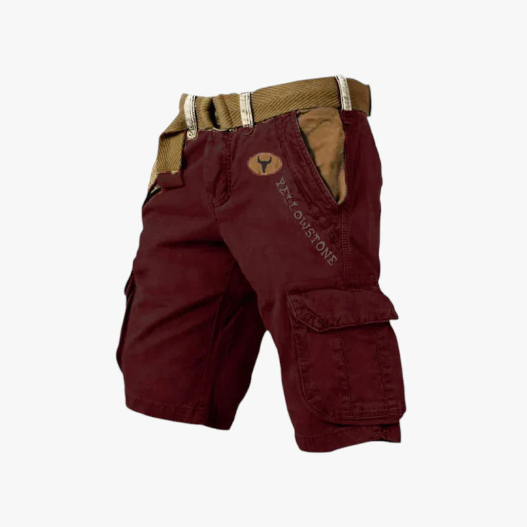 Herre Cargo Shorts med Bælte og Sidelommer