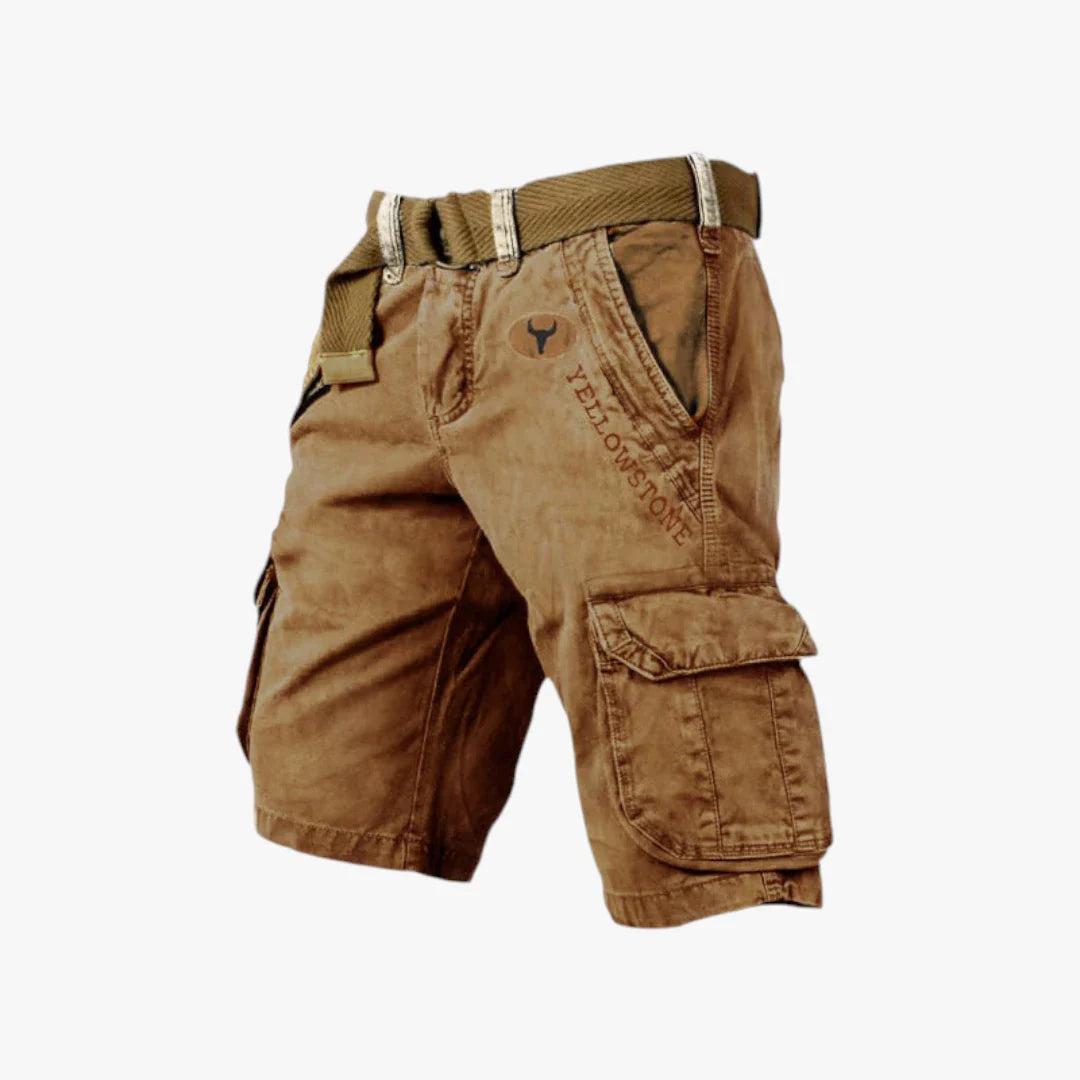 Herre Cargo Shorts med Bælte og Sidelommer